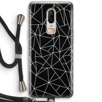 Geometrische lijnen wit: OnePlus 6 Transparant Hoesje met koord