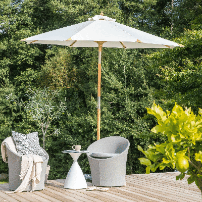 Nohr Parasol 'Genese' 270cm, kleur Wit