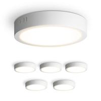 Set van 6 Indiana opbouwspots rond - 12 Watt 1160 Lumen - Wit - 2700K warm wit - LED downlight - IP20 stofdicht - 160mm