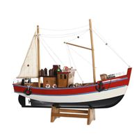 Vissersboot schaalmodel - Hout - 40 x 13 x 35 cm - Maritieme boten decoraties voor binnen