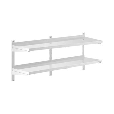 Wandrek van roestvrij staal - 2 planken - 40 x 140 cm
