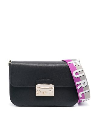 Furla sac à bandoulière en cuir à logo - Noir