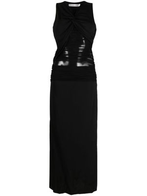 Christopher Esber robe longue Semblance à superposition en tulle - Noir