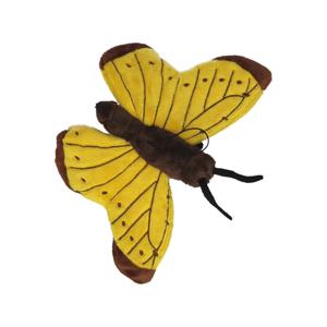 Pluche knuffeldier Vlinder - geel - 21 cm - insecten knuffels - op te hangen aan lus