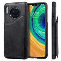 Voor Huawei mate 30 kalf textuur horizontale Flip lederen draagtas met houder & kaartsleuven & frame (zwart)
