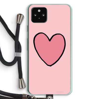 Hartje: Pixel 5a 5G Transparant Hoesje met koord