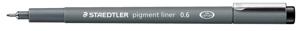 Staedtler pigment liner fineliner, ronde punt, schrijfbreedte 0,6 mm, zwart