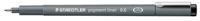 Staedtler pigment liner fineliner, ronde punt, schrijfbreedte 0,6 mm, zwart