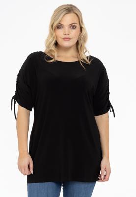 Yoek Tuniek met plooien | Zwart | Maat 58/60