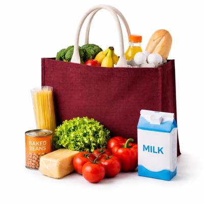 Jute bordeaux rode shopper/boodschappen tas 42 cm Jute bordeaux rode shopper/boodschappen tas 42 cm