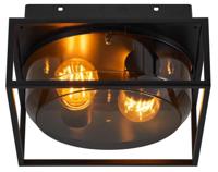 Enzo Plafondlamp | Griffin 2x E27 zwart smokey IP44 - 4803010