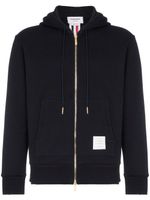 Thom Browne sweat à capuche zippé - Bleu