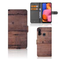 Samsung Galaxy A20s | Book Style Case | Old Wood