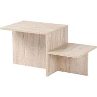 Salontafel - HARMONY - Rechthoekig - Travertin effect - 80 x 40 x 40 cm Salontafel - HARMONY - Rechthoekig - Travertin effect - 80 x 40 x 40 cm