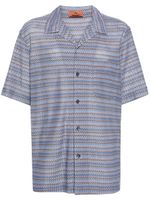 Missoni chemise en maille chevrons - Bleu - thumbnail