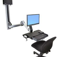 Ergotron StyleView Sit-Stand Combo Monitor-wandbeugel 1-voudig 25,4 cm (10) - 61,0 cm (24) Aluminium (gepolijst) In hoogte verstelbaar, Toetsenbordhouder, - thumbnail