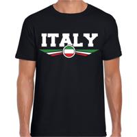 Italie - Italy landen supporters t-shirt - zwart - voor heren - korte mouwen