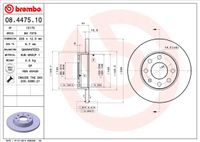 Remschijf BREMBO, Remschijftype: Massief, u.a. für Opel, Vauxhall