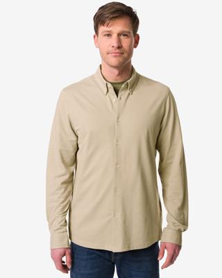 HEMA Herenoverhemd Billy piqué beige (beige)