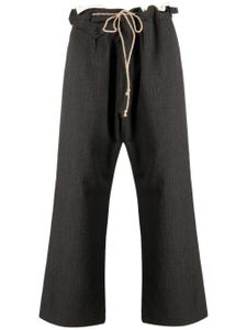 Maison Margiela stripe-pattern wool trousers - Gris