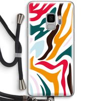 Colored Zebra: Samsung Galaxy S9 Transparant Hoesje met koord