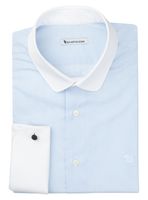 BELLUNO - uni fil-à-fil blauw cot WINCHESTER heren overhemd - Spira 3