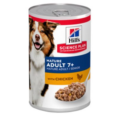 Hill&apos;s Mature Adult 7+ nat hondenvoer met kip blik 2 trays (24 x 370 g)