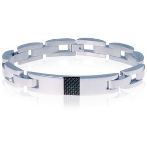 Edelstaal heren armband Mendes Carbon