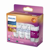 Philips 2,6W - GU10 - 2200-2700K - 230 lumen set van 3 - 929002065556