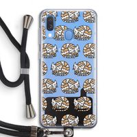 Slapende poes: Samsung Galaxy A40 Transparant Hoesje met koord
