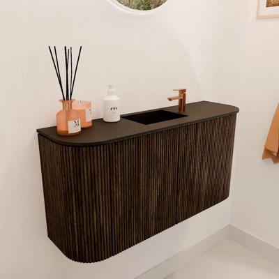 Toiletmeubel Mondiaz Joya | 83.2 cm | Meubelkleur Walnut | Faye wastafel Urban Midden | 1 kraangat Toiletmeubel Mondiaz Joya | 83.2 cm | Meubelkleur Walnut | Faye wastafel Urban Midden | 1 kraangat