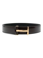 TOM FORD ceinture en cuir à boucle T - Noir - thumbnail