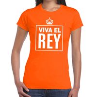 Oranje Viva el Rey Spaans t-shirt dames - thumbnail