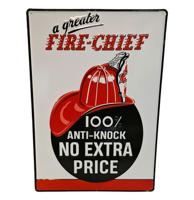 Fire Chief Stalen Bord Met Relief - 50 x 35cm