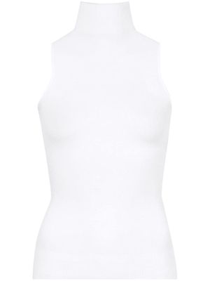 Proenza Schouler haut nervuré Matte à design sans manches - Blanc