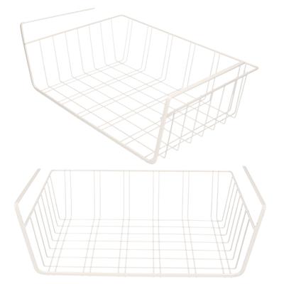 Storage Solutions Opberg/opruim hangmandje - 5x - kastmandje - 40x27x14 cm - metaal - wit
