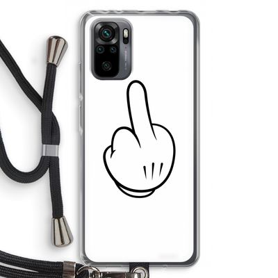 Middle finger white: Xiaomi Redmi Note 10 Pro Transparant Hoesje met koord