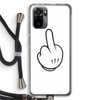 Middle finger white: Xiaomi Redmi Note 10 Pro Transparant Hoesje met koord