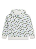 Kenzo Kids hoodie en coton à logo imprimé - Blanc - thumbnail