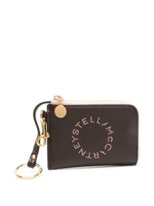 Stella McCartney logo-print bicolour wallet - Marron