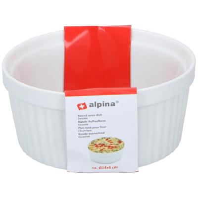 Ovenschaaltje - wit - rond - D14 cm - 1-persoons - Ovenschalen/braadslede - Ovenschotel schalen