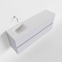 Toiletmeubel Mondiaz Ada | 120 cm | Meubelkleur Cale | Lex wastafel Talc Links | Zonder kraangat