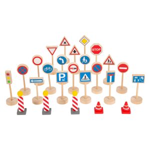 Small Foot houten mini verkeersbordenset, 25dlg.