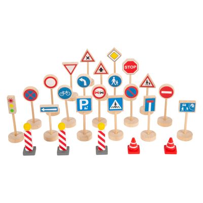 Small Foot houten mini verkeersbordenset, 25dlg.
