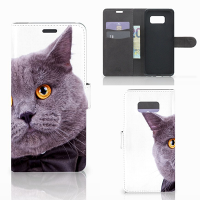 Samsung Galaxy S8 Plus | Telefoonhoesje | Met pasjeshouder | Kat