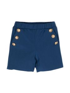 Balmain Kids short en laine à boutons décoratifs - Bleu