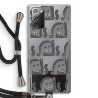 Cats: Samsung Galaxy Note 20 / Note 20 5G Transparant Hoesje met koord