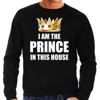 Im the prince in this house sweater / trui voor thuisblijvers tijdens Koningsdag zwart heren 2XL  -