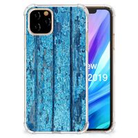 Apple iPhone 11 Pro Stevig Telefoonhoesje Wood Blue - thumbnail