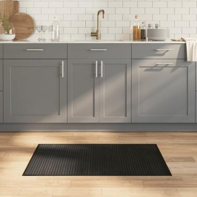 Vloerkleed rechthoekig 60x100 cm bamboe zwart